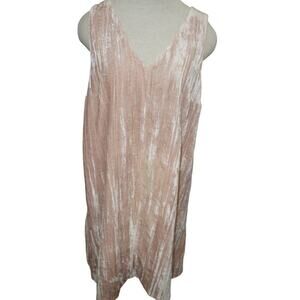 LOFT Crushed Velvet Sleeveless Shift Dress – Blush Pink Ombre – Size 10 – NWT